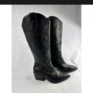 Elegant Black Leather Heeled Boots